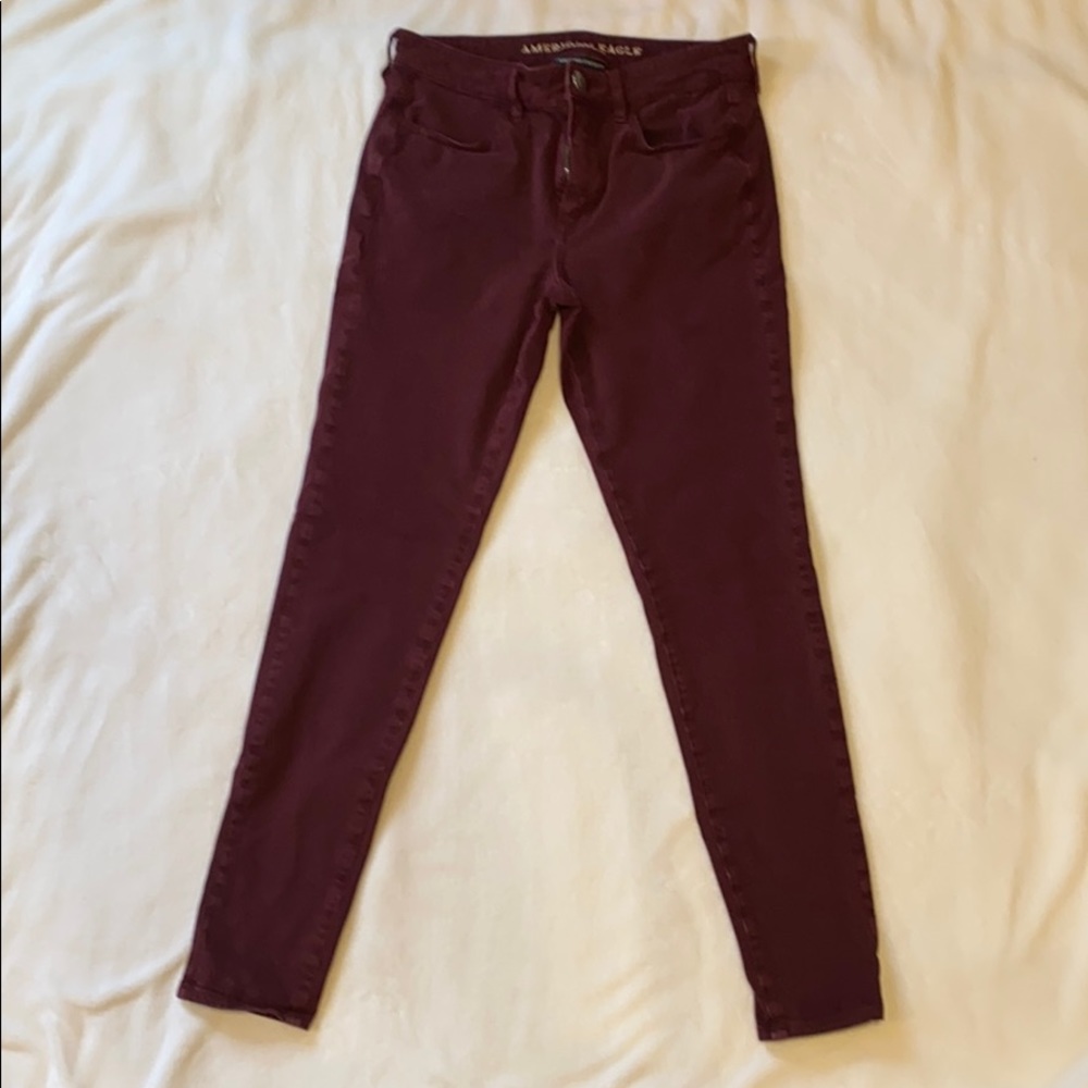 AE Burgundy Hi-Rise Jegging